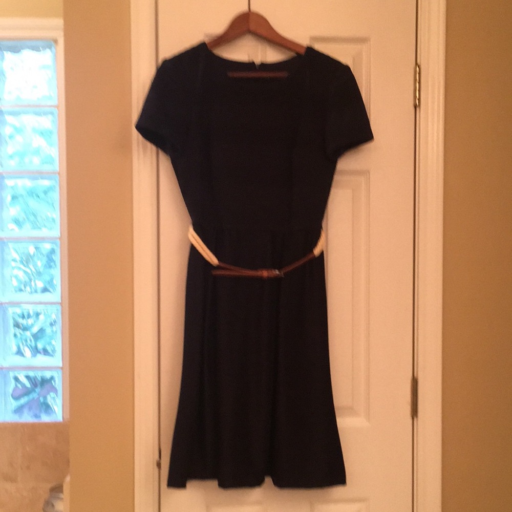 Navy blue A-Line knit dress